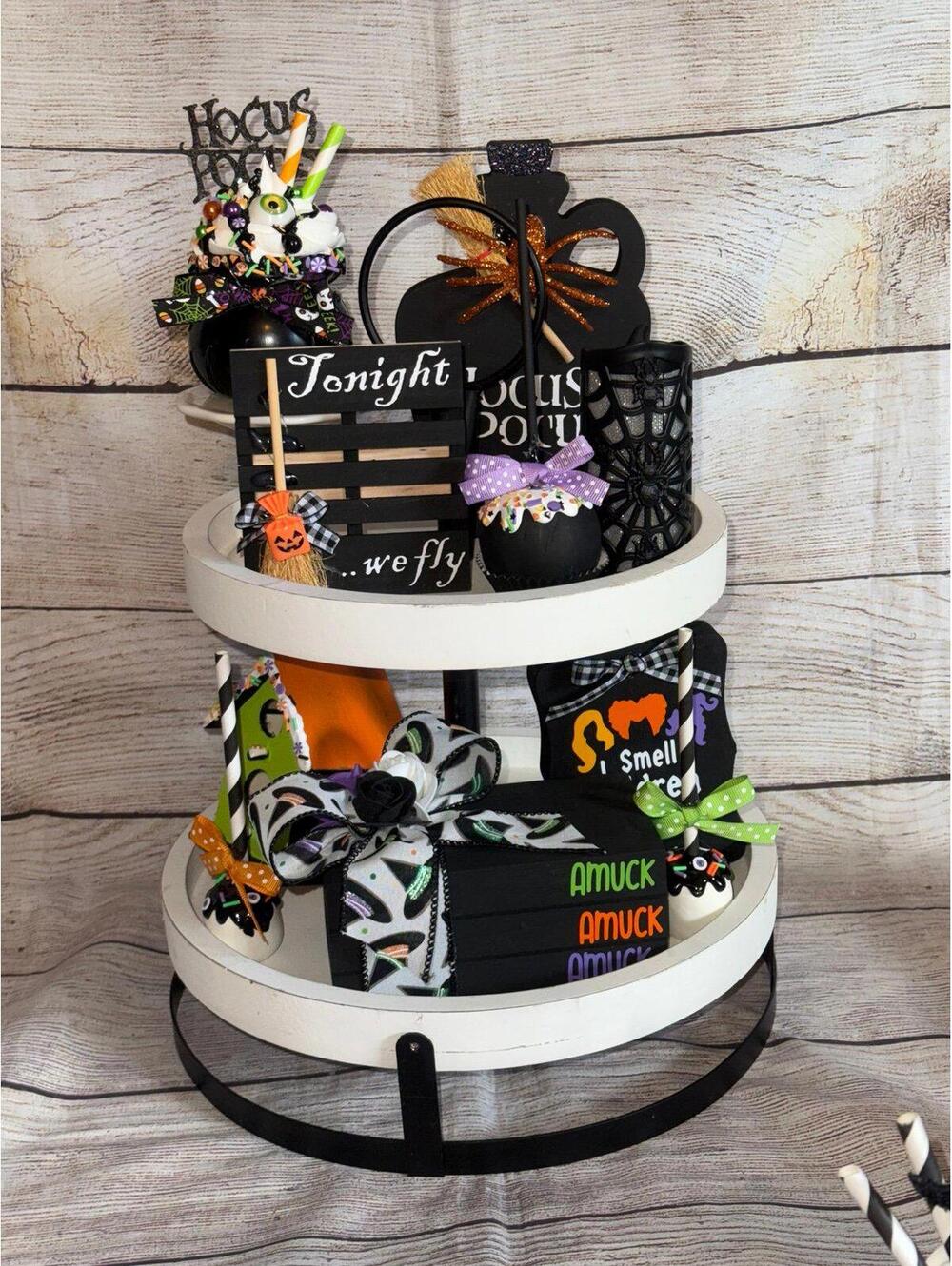 Hocus Pocus Themed Handmade Tiered Tray Large Bundle - Picture 3 of 3